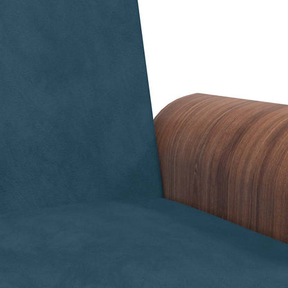 vidaXL Schlafsofa mit Getränkehaltern Blau Samt