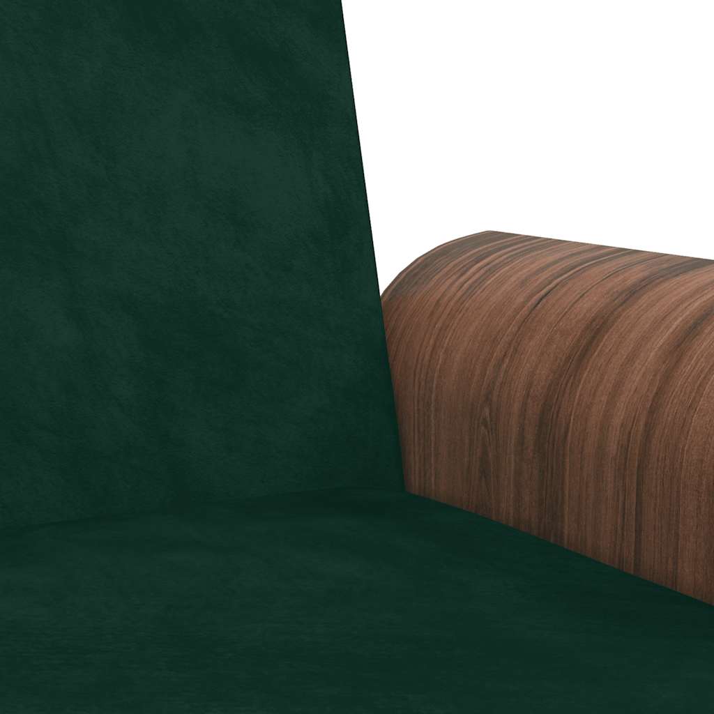 vidaXL Schlafsofa mit Getränkehaltern Dunkelgrün Samt