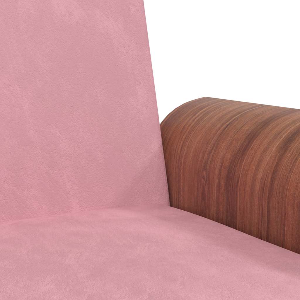 vidaXL Schlafsofa mit Getränkehaltern Rosa Samt