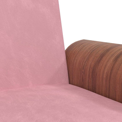vidaXL Schlafsofa mit Getränkehaltern Rosa Samt