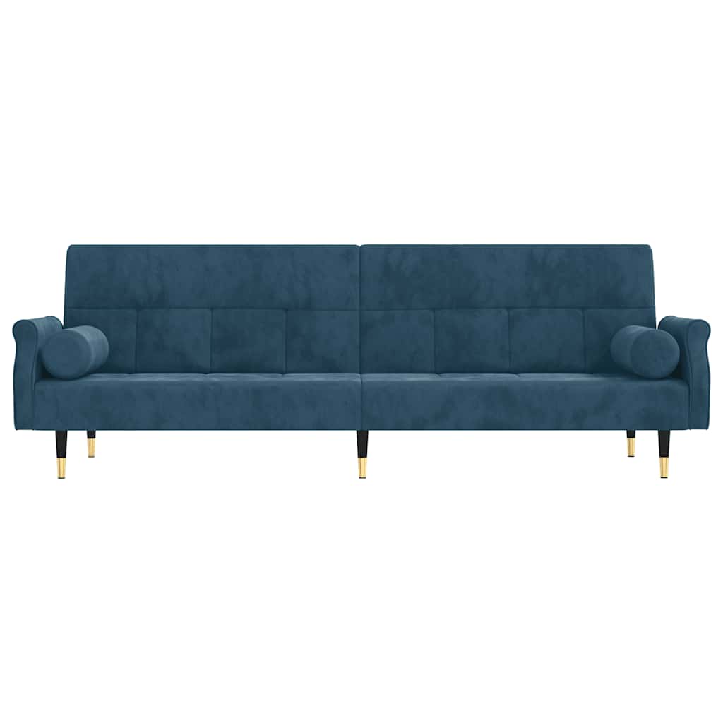 vidaXL Schlafsofa mit Kissen Blau Samt