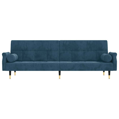 vidaXL Schlafsofa mit Kissen Blau Samt