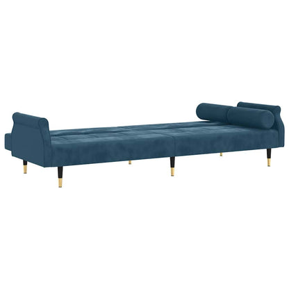 vidaXL Schlafsofa mit Kissen Blau Samt