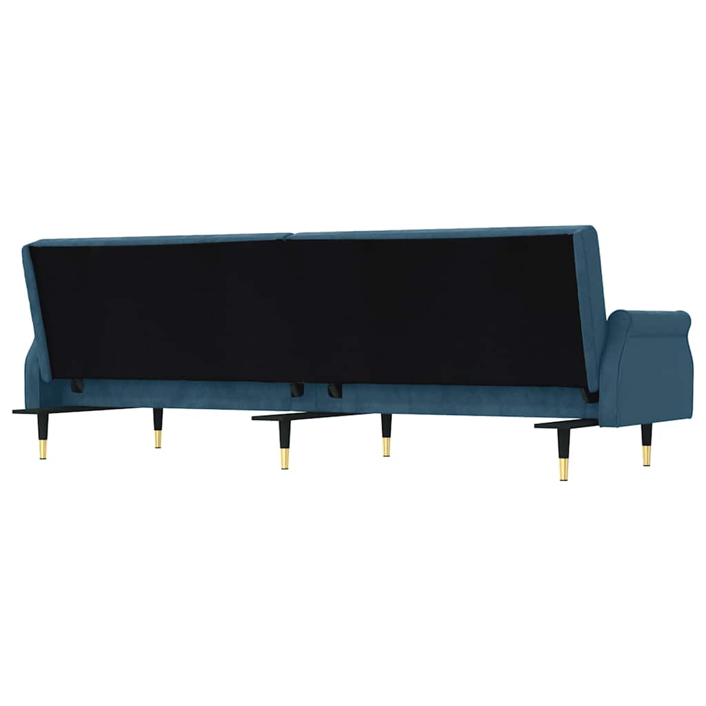 vidaXL Schlafsofa mit Kissen Blau Samt