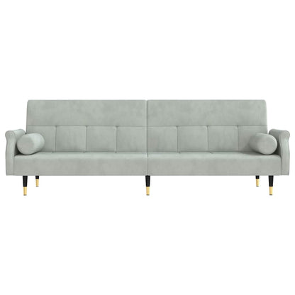 vidaXL Schlafsofa mit Kissen Hellgrau Samt