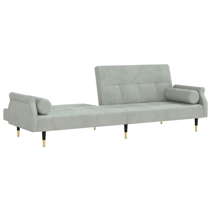 vidaXL Schlafsofa mit Kissen Hellgrau Samt