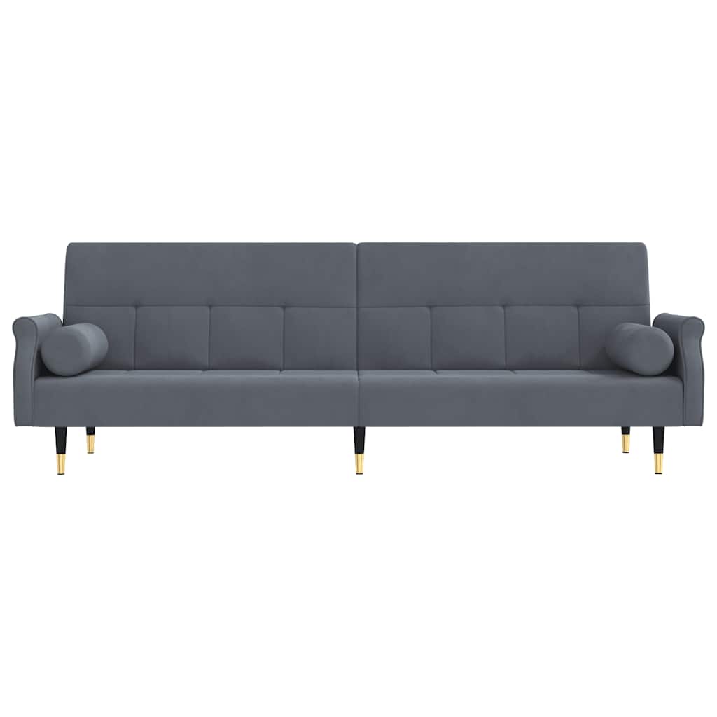 vidaXL Schlafsofa mit Kissen Dunkelgrau Samt
