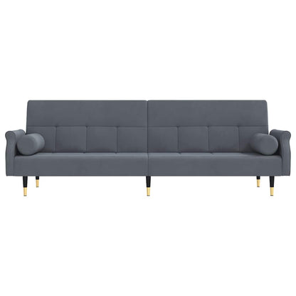 vidaXL Schlafsofa mit Kissen Dunkelgrau Samt