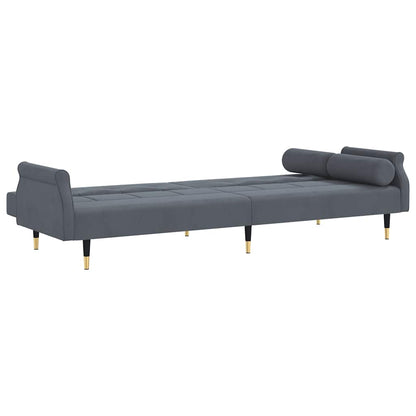 vidaXL Schlafsofa mit Kissen Dunkelgrau Samt