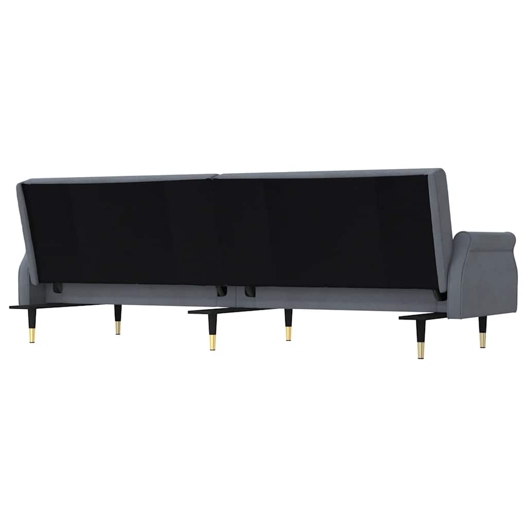 vidaXL Schlafsofa mit Kissen Dunkelgrau Samt
