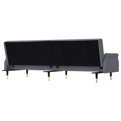 vidaXL Schlafsofa mit Kissen Dunkelgrau Samt