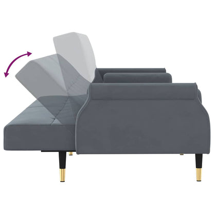vidaXL Schlafsofa mit Kissen Dunkelgrau Samt