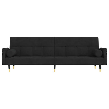vidaXL Schlafsofa mit Kissen Schwarz Samt
