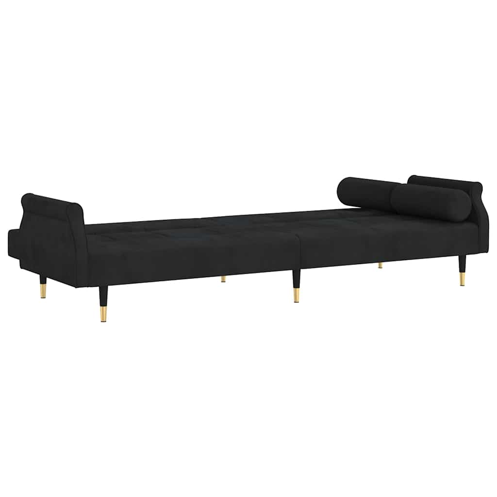 vidaXL Schlafsofa mit Kissen Schwarz Samt
