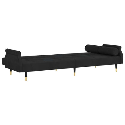 vidaXL Schlafsofa mit Kissen Schwarz Samt