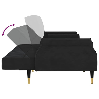 vidaXL Schlafsofa mit Kissen Schwarz Samt