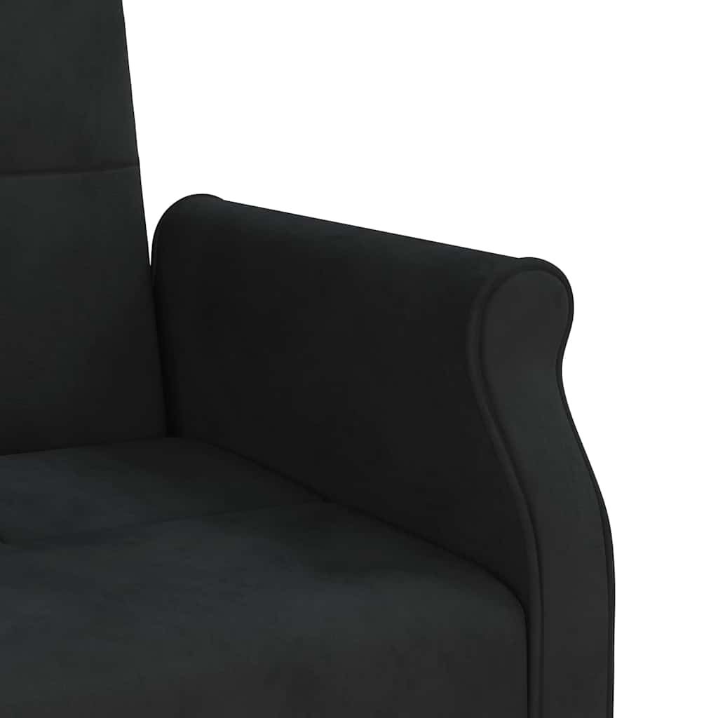 vidaXL Schlafsofa mit Kissen Schwarz Samt