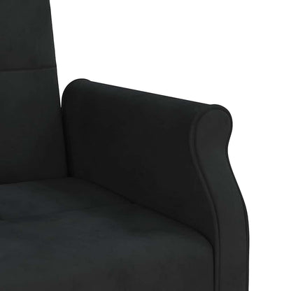 vidaXL Schlafsofa mit Kissen Schwarz Samt