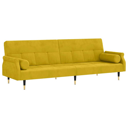 vidaXL Schlafsofa mit Kissen Gelb Samt