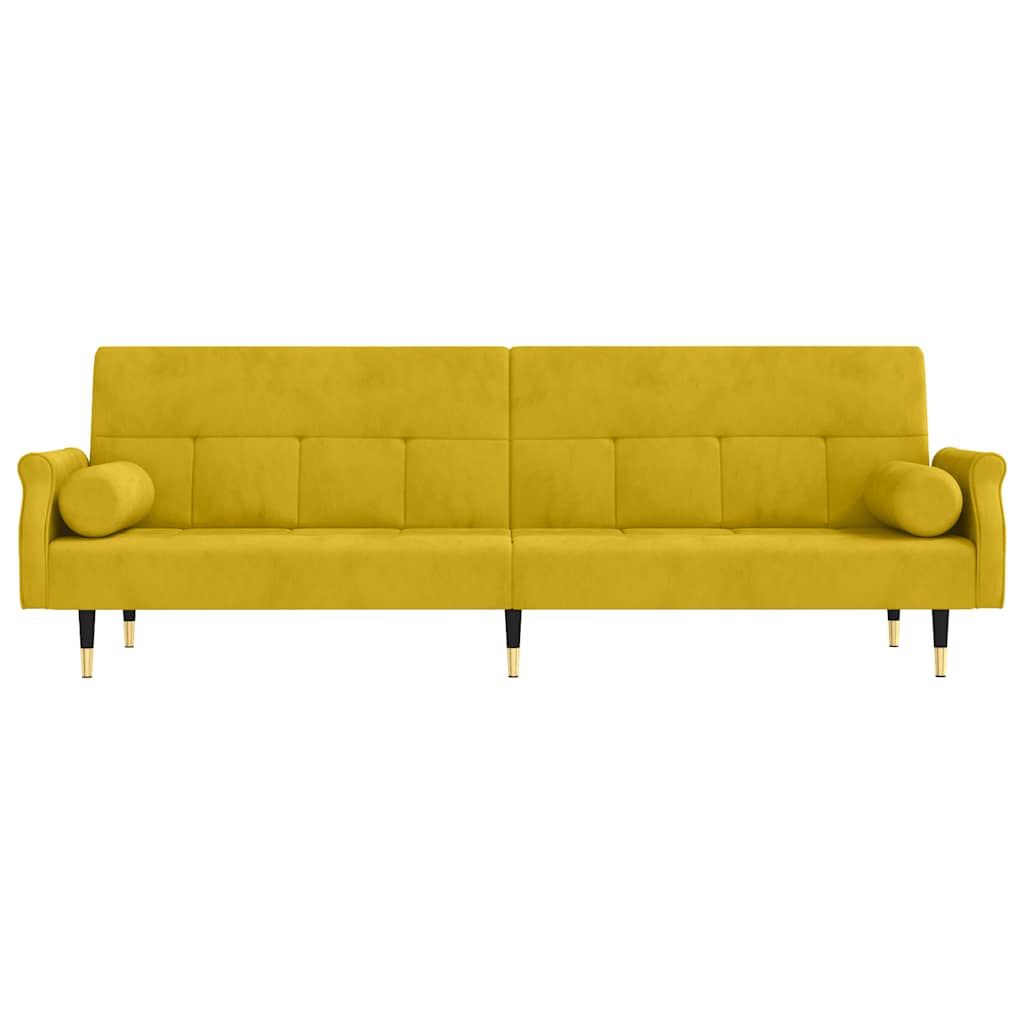 vidaXL Schlafsofa mit Kissen Gelb Samt