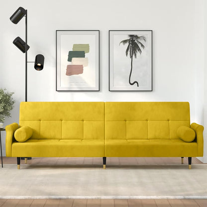 vidaXL Schlafsofa mit Kissen Gelb Samt