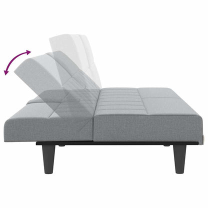 vidaXL Schlafsofa mit Getränkehaltern Hellgrau Stoff
