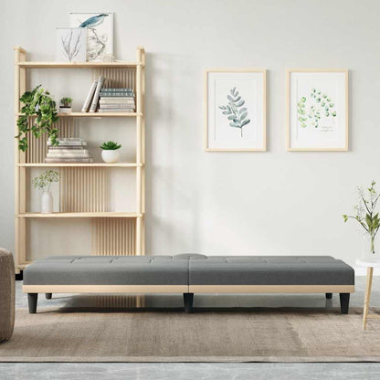 vidaXL Schlafsofa mit Getränkehaltern Dunkelgrau Stoff