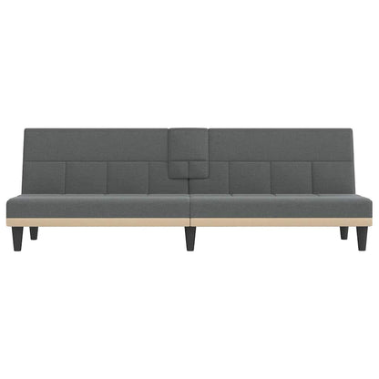 vidaXL Schlafsofa mit Getränkehaltern Dunkelgrau Stoff