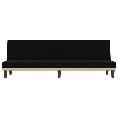 vidaXL Schlafsofa mit Getränkehaltern Schwarz Stoff
