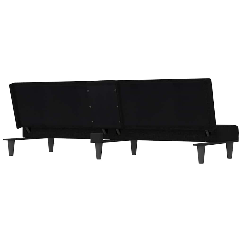 vidaXL Schlafsofa mit Getränkehaltern Schwarz Stoff