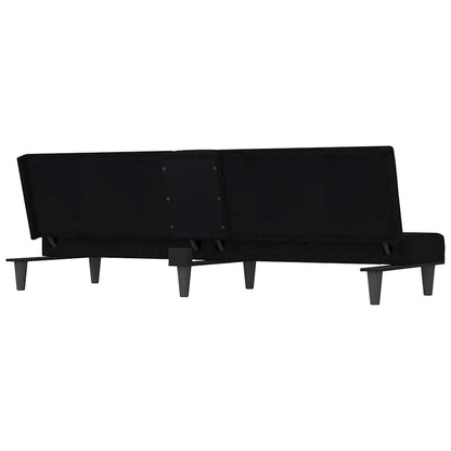 vidaXL Schlafsofa mit Getränkehaltern Schwarz Stoff