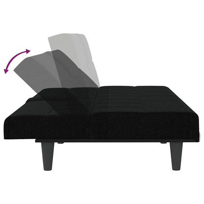 vidaXL Schlafsofa mit Getränkehaltern Schwarz Stoff