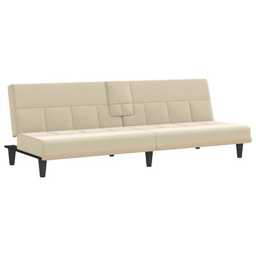vidaXL Schlafsofa mit Getränkehaltern Creme Stoff