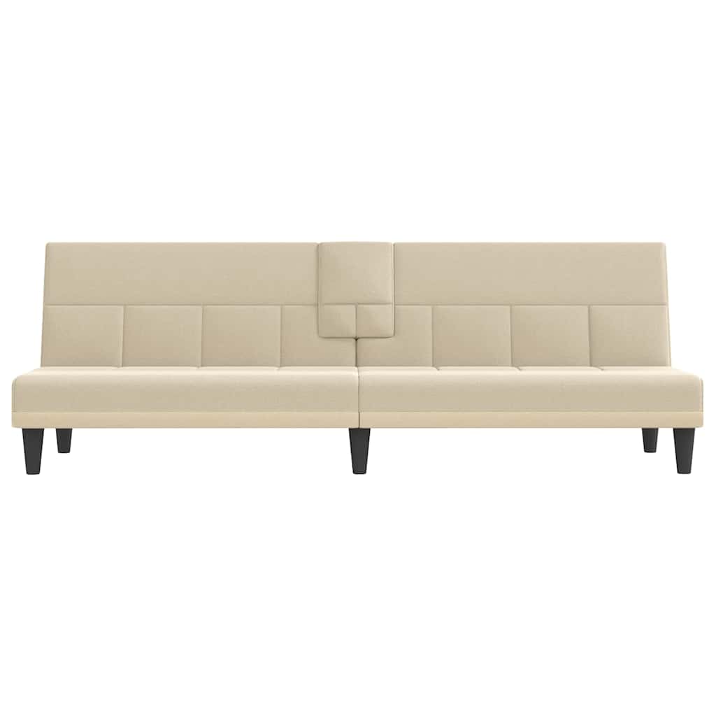 vidaXL Schlafsofa mit Getränkehaltern Creme Stoff