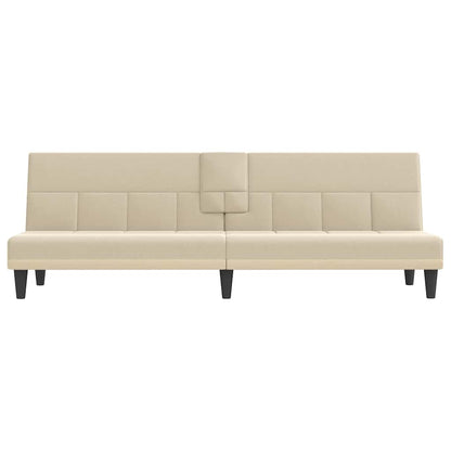 vidaXL Schlafsofa mit Getränkehaltern Creme Stoff