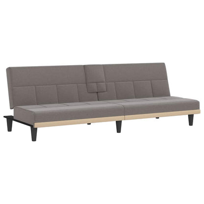 vidaXL Canapé-lit avec porte-gobelets Tissu taupe