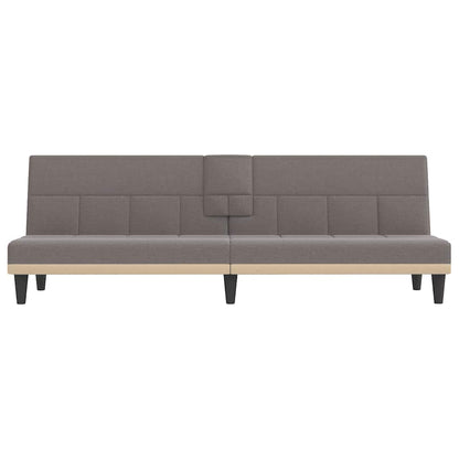 vidaXL Canapé-lit avec porte-gobelets Tissu taupe