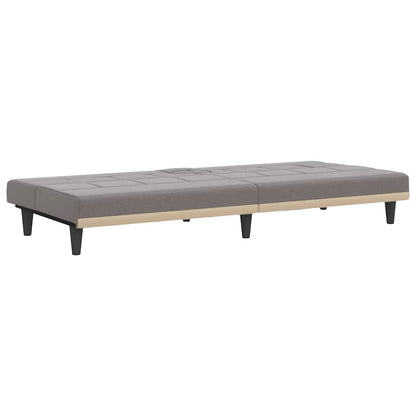 vidaXL Canapé-lit avec porte-gobelets Tissu taupe