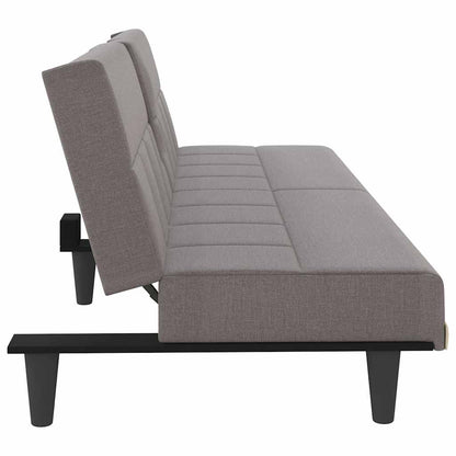 vidaXL Canapé-lit avec porte-gobelets Tissu taupe