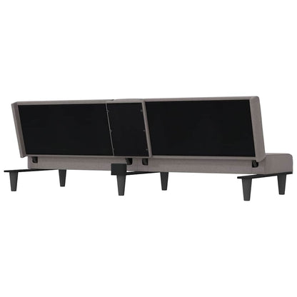 vidaXL Canapé-lit avec porte-gobelets Tissu taupe