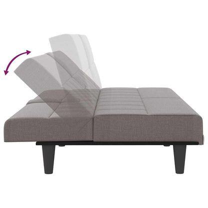 vidaXL Canapé-lit avec porte-gobelets Tissu taupe
