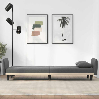 vidaXL Schlafsofa mit Getränkehaltern Dunkelgrau Stoff