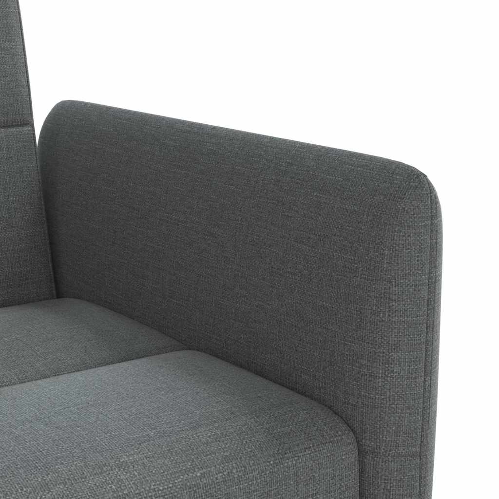vidaXL Schlafsofa mit Getränkehaltern Dunkelgrau Stoff