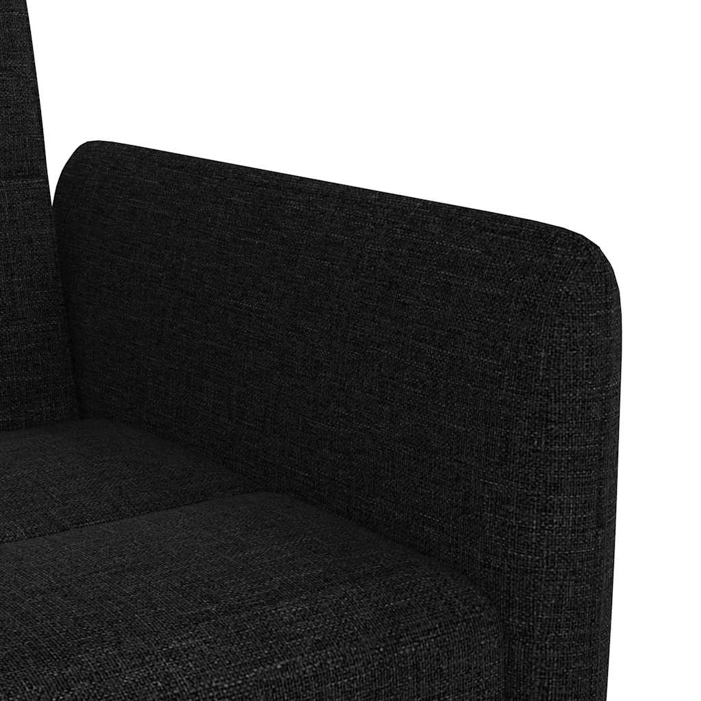 vidaXL Schlafsofa mit Getränkehaltern Schwarz Stoff