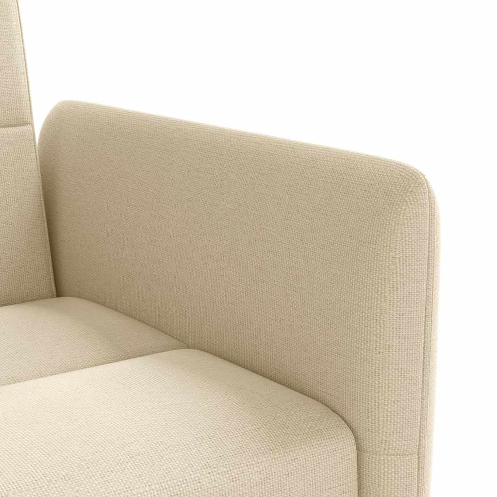 vidaXL Schlafsofa mit Getränkehaltern Creme Stoff