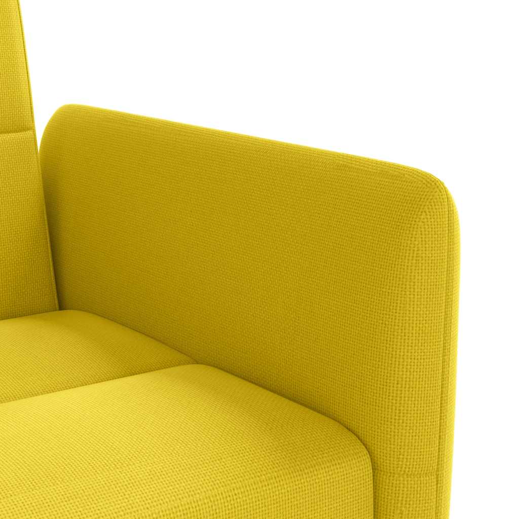 vidaXL Schlafsofa mit Getränkehaltern Hellgelb Stoff