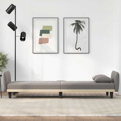 vidaXL Schlafsofa mit Getränkehaltern Taupe Stoff