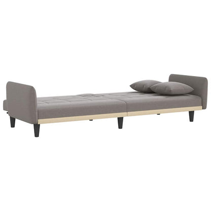 vidaXL Schlafsofa mit Getränkehaltern Taupe Stoff