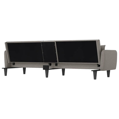 vidaXL Schlafsofa mit Getränkehaltern Taupe Stoff