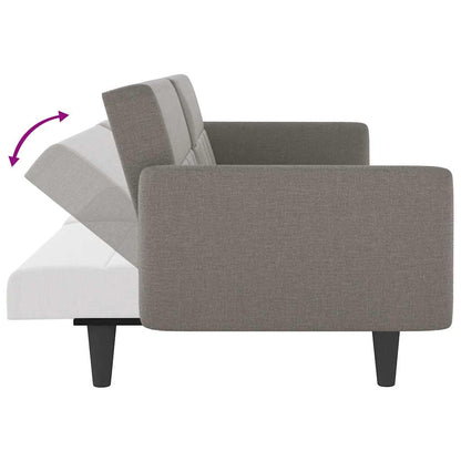 vidaXL Schlafsofa mit Getränkehaltern Taupe Stoff